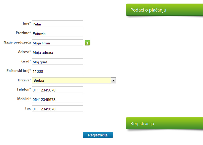 Registracija